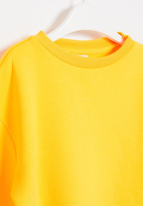 Pop Candy - Younger girls tie front sweat top - yellow 