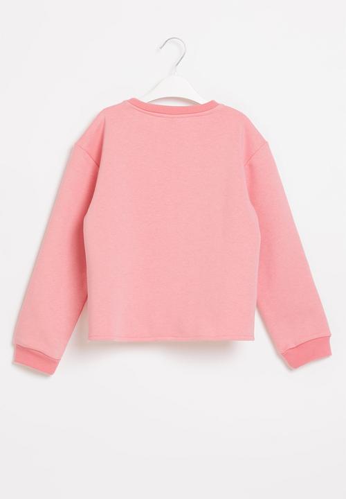 Pop Candy - Younger girls tie front sweat top - pink