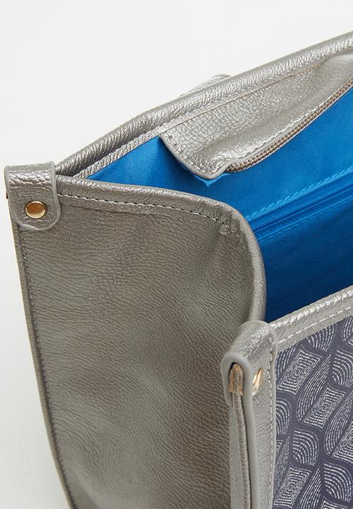 Pierre Cardin - Patricia print satchel - navy & silver