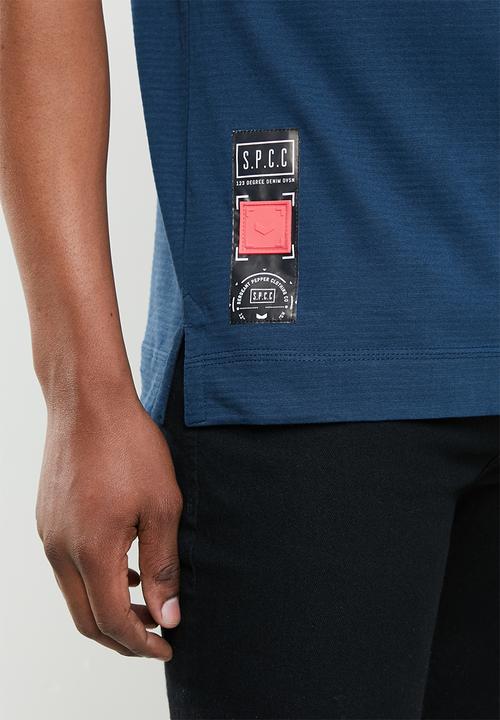 S.P.C.C - Heron side slit straight hem tee - French navy
