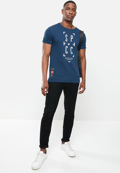 S.P.C.C - Heron side slit straight hem tee - French navy