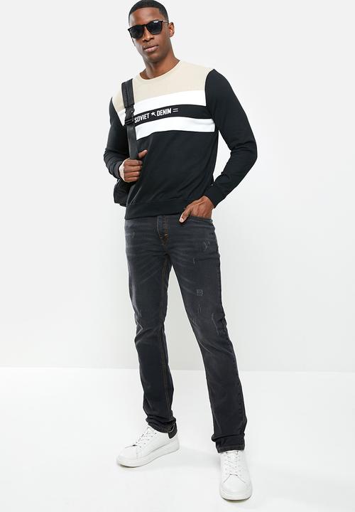 SOVIET - Lindstrom straight leg denim - black