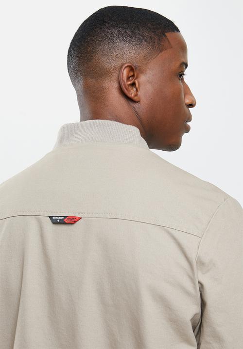 SOVIET - Roddick  zip through cotton twill jacket -  stone