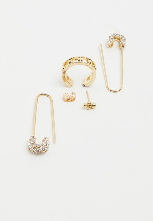 Superbalist - Safety pin earrings - gold