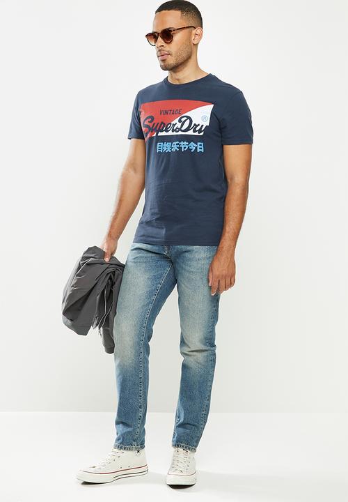 Superdry. - Vl o primary tee - navy