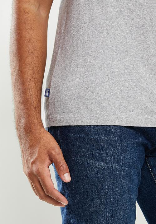 Superdry. - Ol vintage embroidery tee - grey & pink