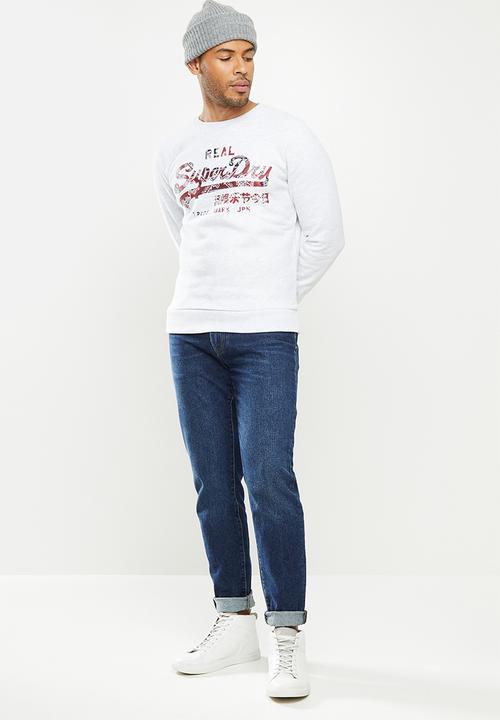 Superdry. - Vl infill crew sweat - ice marl