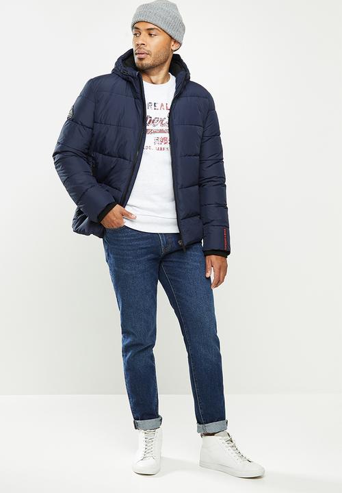 Superdry. - Sports puffer - navy & black