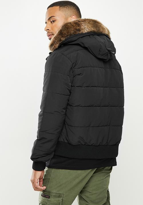 Superdry. - Everest quilted bomber - black