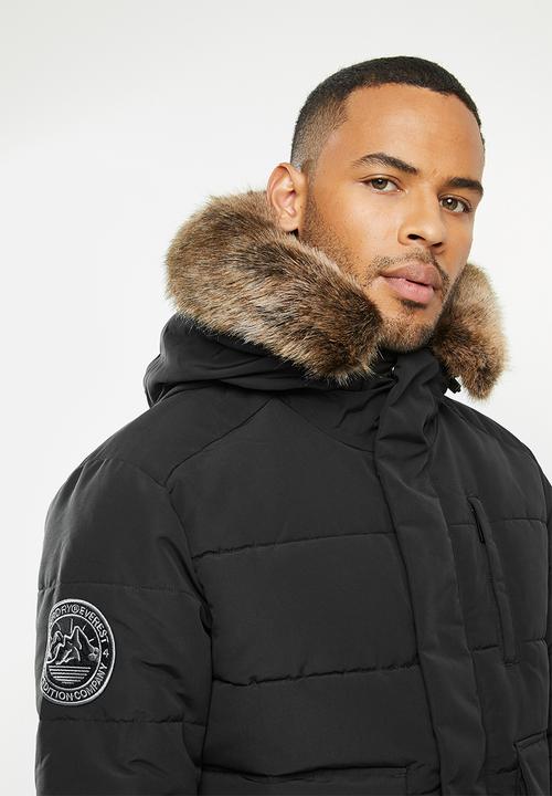 Superdry. - Everest quilted bomber - black