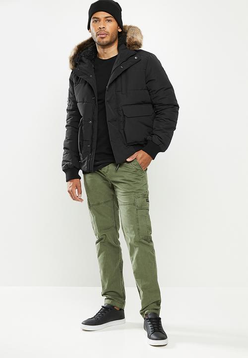 Superdry. - Everest quilted bomber - black