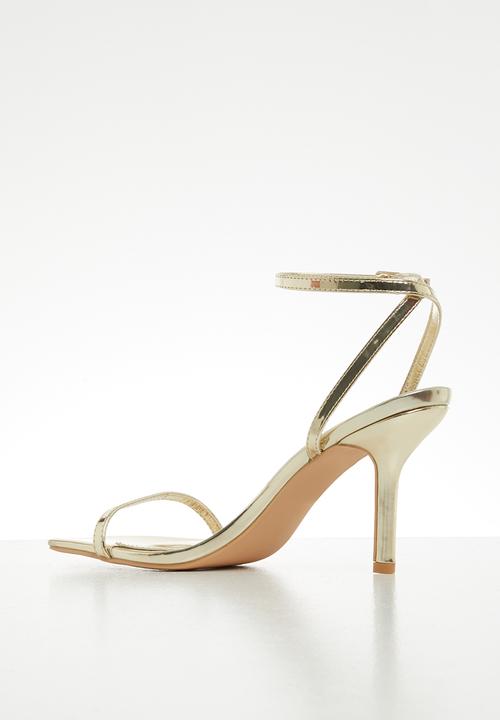 Glamorous - Wide fit barely there heel - gold