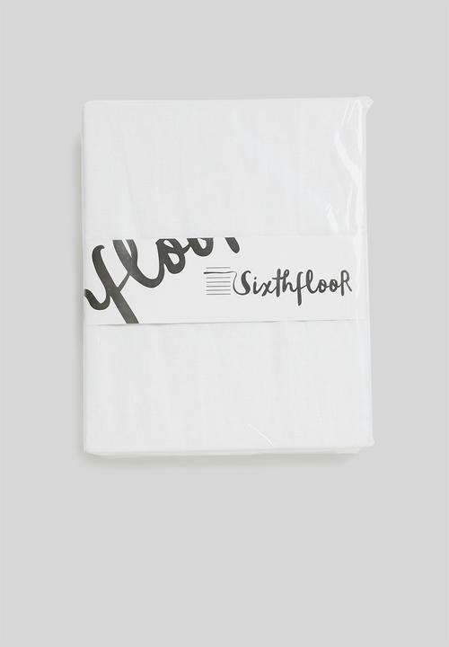 Sixth Floor - Linen blend fitted sheet - white