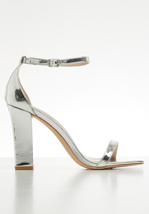 Glamorous - Wide fit block heel - silver