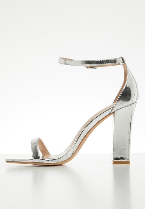 Glamorous - Wide fit block heel - silver
