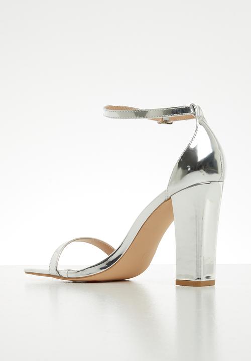 Glamorous - Wide fit block heel - silver