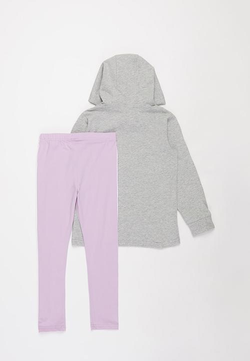 Pop Candy - Girls legging and hoodie set - grey & lilac