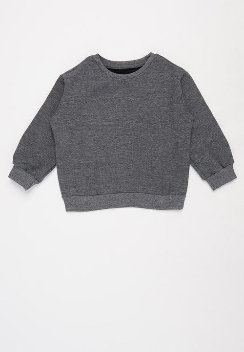 Pop Candy - Boys 2 pack graphic sweatshirts - maroon & charcoal melange