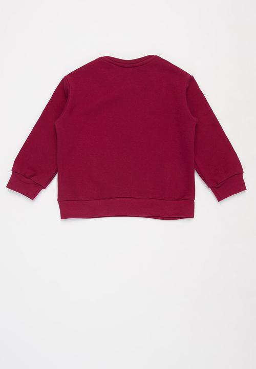 Pop Candy - Boys 2 pack graphic sweatshirts - maroon & charcoal melange