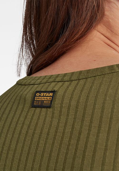 G-STAR - Slim rib longsleeve - sage