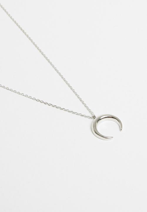 Superbalist - Sterling silver half moon necklace - silver