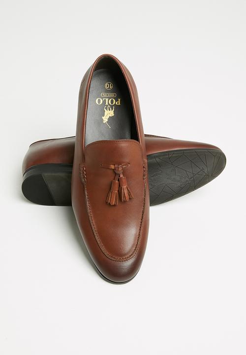 POLO - Brody leather tassel loafer - brown