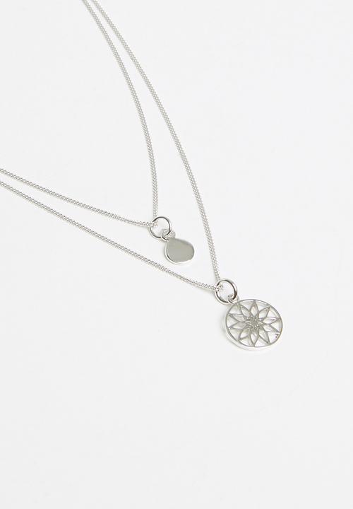 Superbalist - Sterling sliver layered disc necklace - silver