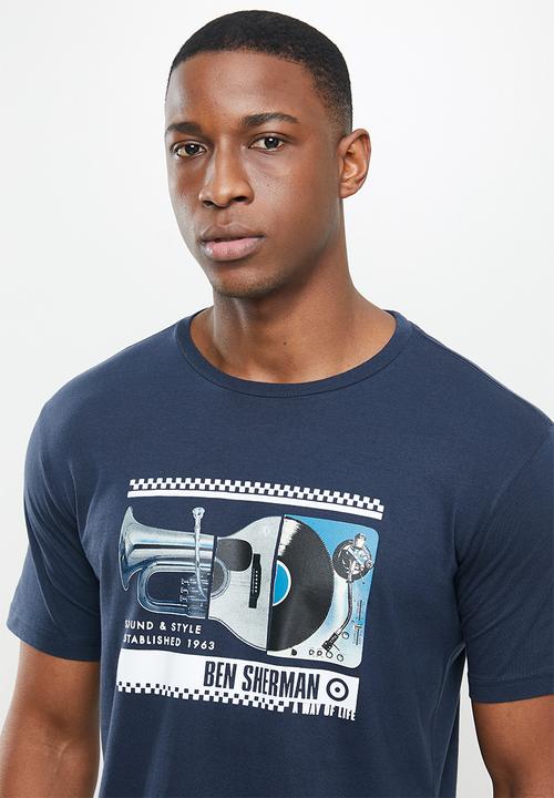 Ben Sherman - Spliced music tee - navy