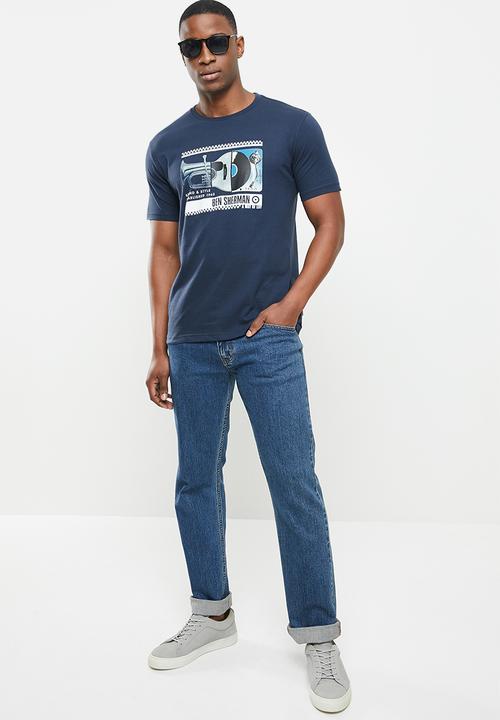 Ben Sherman - Spliced music tee - navy