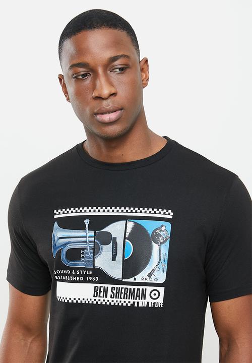 Ben Sherman - Spliced music tee - black