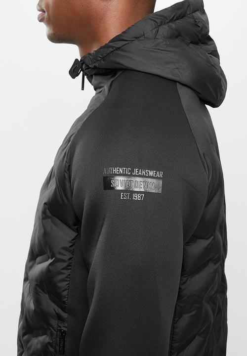 SOVIET - Spitfire raglan sleeve quilted jacket - black
