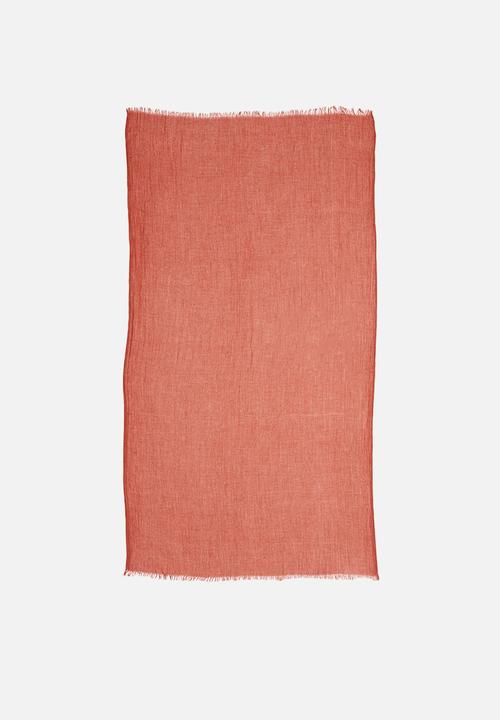 edit - Fringed scarf - rust