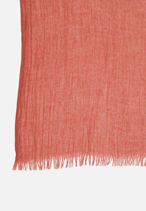 edit - Fringed scarf - rust