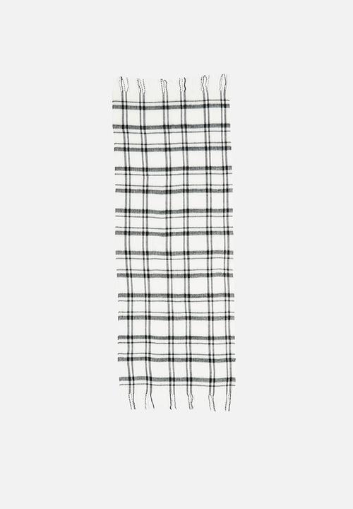edit - Checkered scarf - cream & black