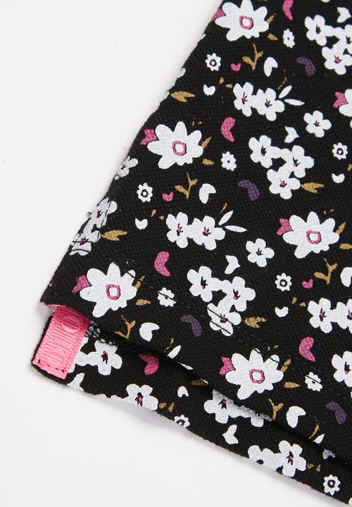 POLO - Girls sophia floral printed golfer - black