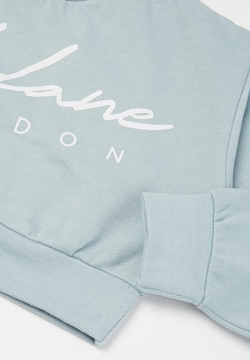 Lilylane - Pearla printed cropped sweater - blue