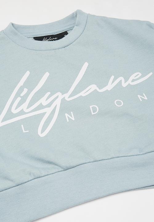 Lilylane - Pearla printed cropped sweater - blue