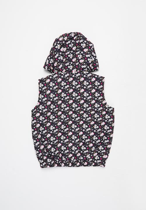 POLO - Girls tessa floral sleeveless puffer jacket - multi