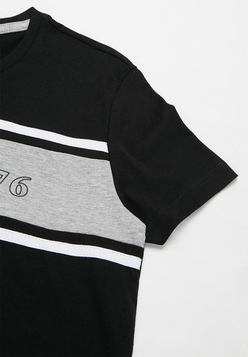 POLO - Boys logan cut & sew short sleeve tee - black