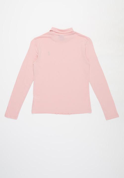 POLO - Girls chloe long sleeve polo neck - pink