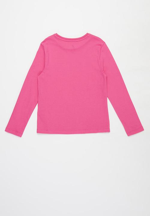 POLO - Girls zoe printed long sleeve tee - pink