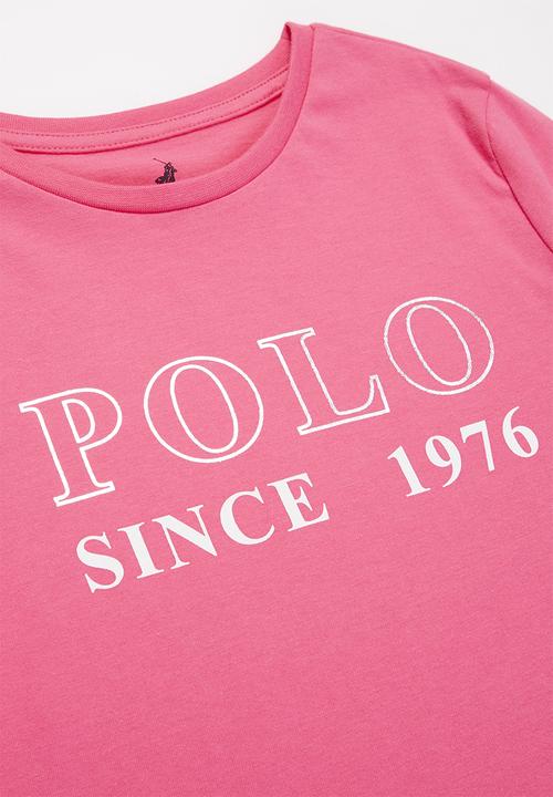 POLO - Girls zoe printed long sleeve tee - pink
