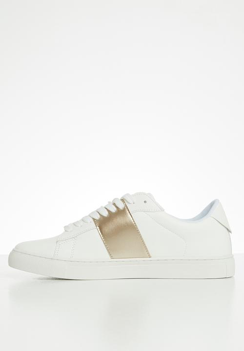 POLO - Giselle side flash sneaker - gold & white 
