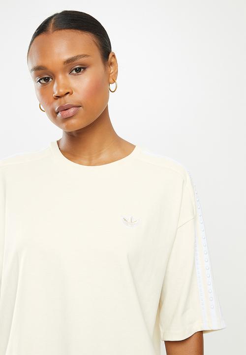 adidas Originals - Adicolor loose tee - white & neutral 