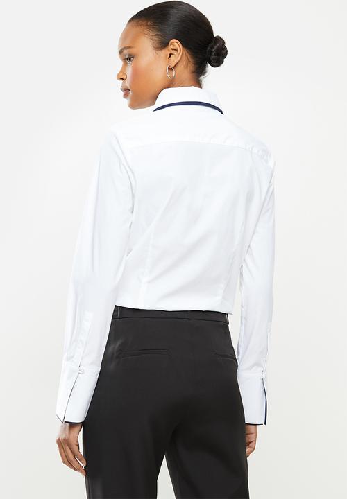 POLO - Candice double collar and cuff shirt - white