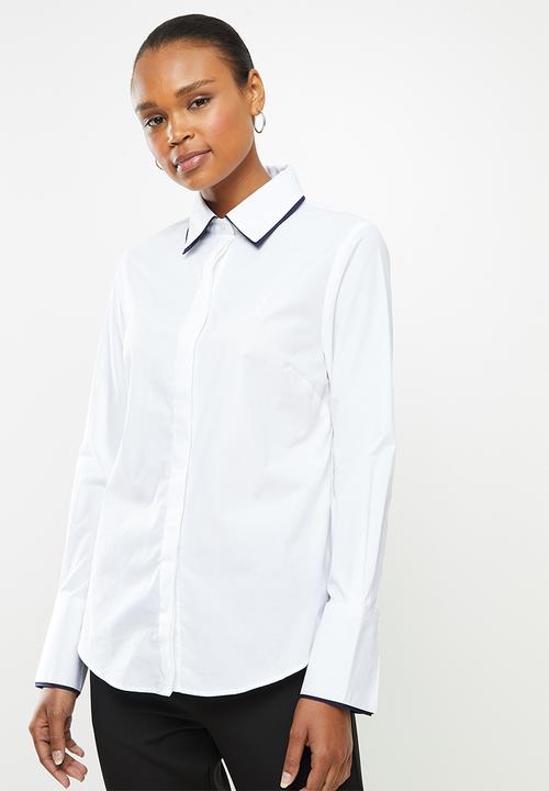 POLO - Candice double collar and cuff shirt - white