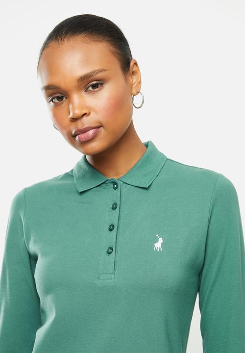 POLO - Kathy long sleeve stretch golfer dress - teal
