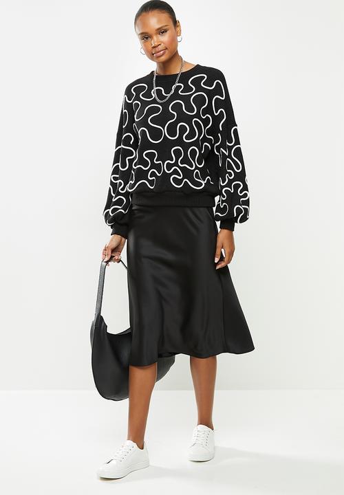 Me&B - Cornelli embroidered jumper - black