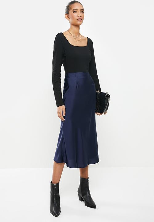 Glamorous - Satin slip skirt - deep navy