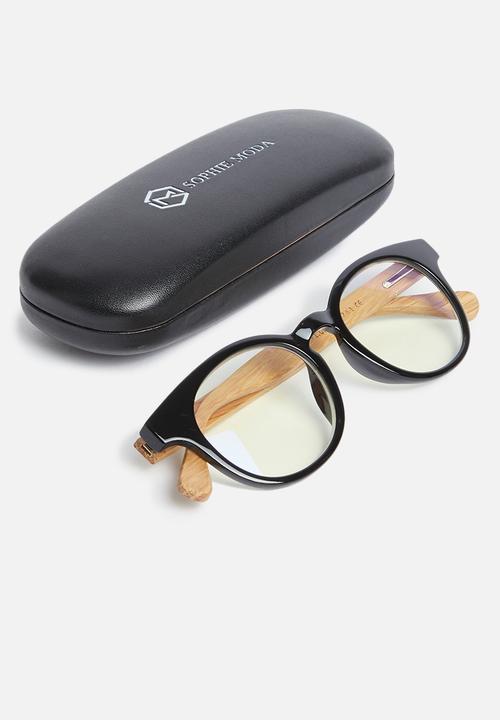 Sophie Moda - Reading glasses bamboo collection - black & brown